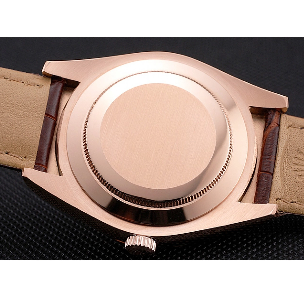 Good Copy Rolex Watches Case Strap Gold Dweller Rose Brown Leather Sky Rolex Brown Dial 0801